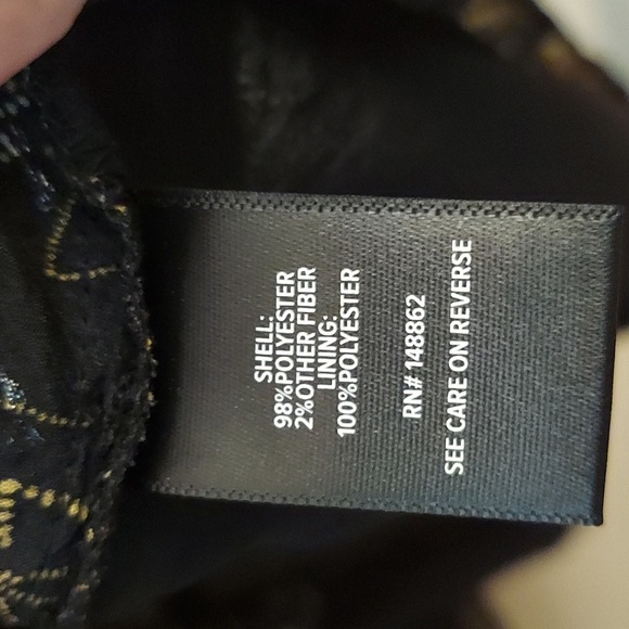 TORRID Chiffon Layered Tie Front Surplice Tunic in Black And Gold - Picture 10 of 15